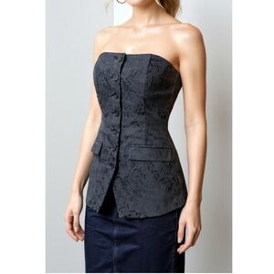 Favorite Daughter Black Strapless Top